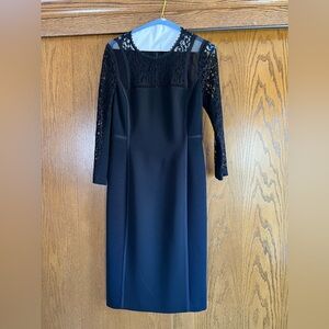 Rebecca Taylor Black Lace 3/4 Sleeve Dress